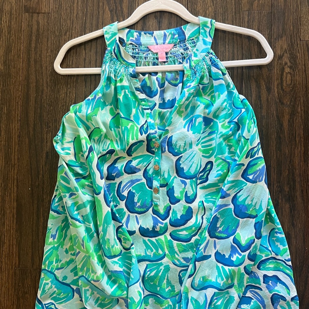 Lilly Pulitzer Blue and Green Patterned Top